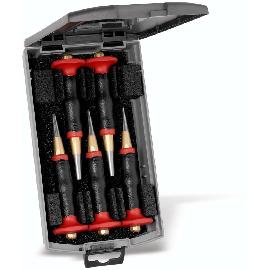 Durchtreibersatz, 2 - 8 mm, mit Handschutz in Kunststoffkassette, 5-teilig Produktbild